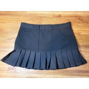 David Bitton Buffalo Size 6 Black Pleated Mini Skirt
